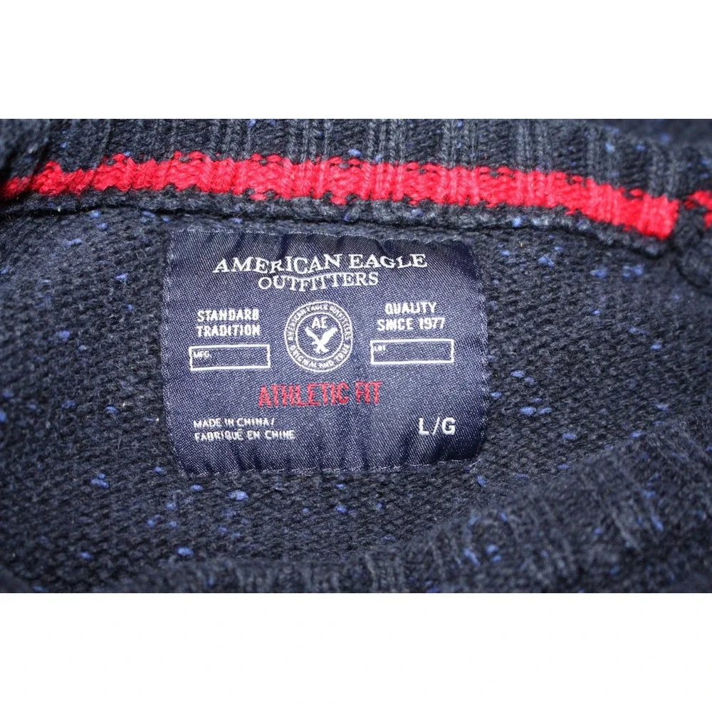 American Eagle Outfitters Sweater Large Elbow Patch Athletic Fit Mens Pullover
